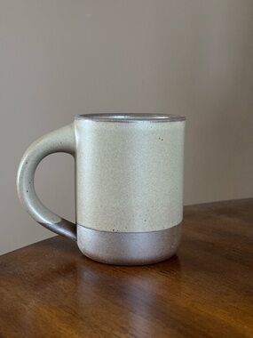Ceramic Two-Tone Beige and Brown Coffee Mug